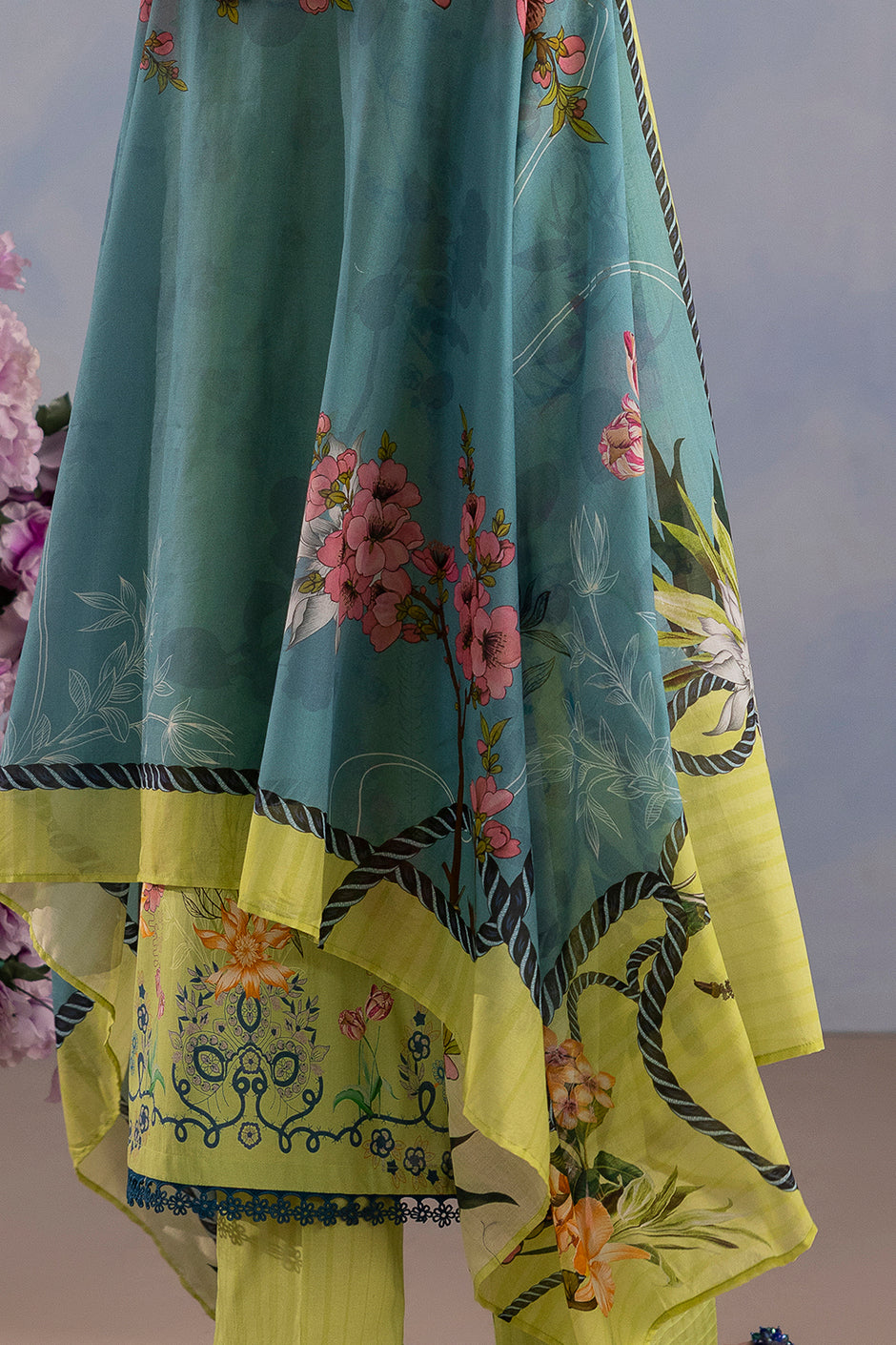 3 Piece Printed Cotton Suit with Printed Lawn Dupatta