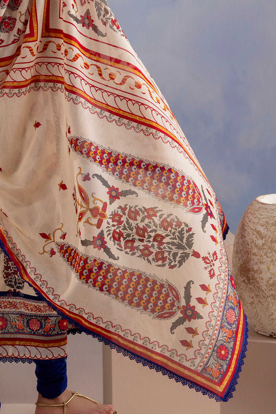 3 Piece Printed Cotton Suit with Printed Lawn Dupatta