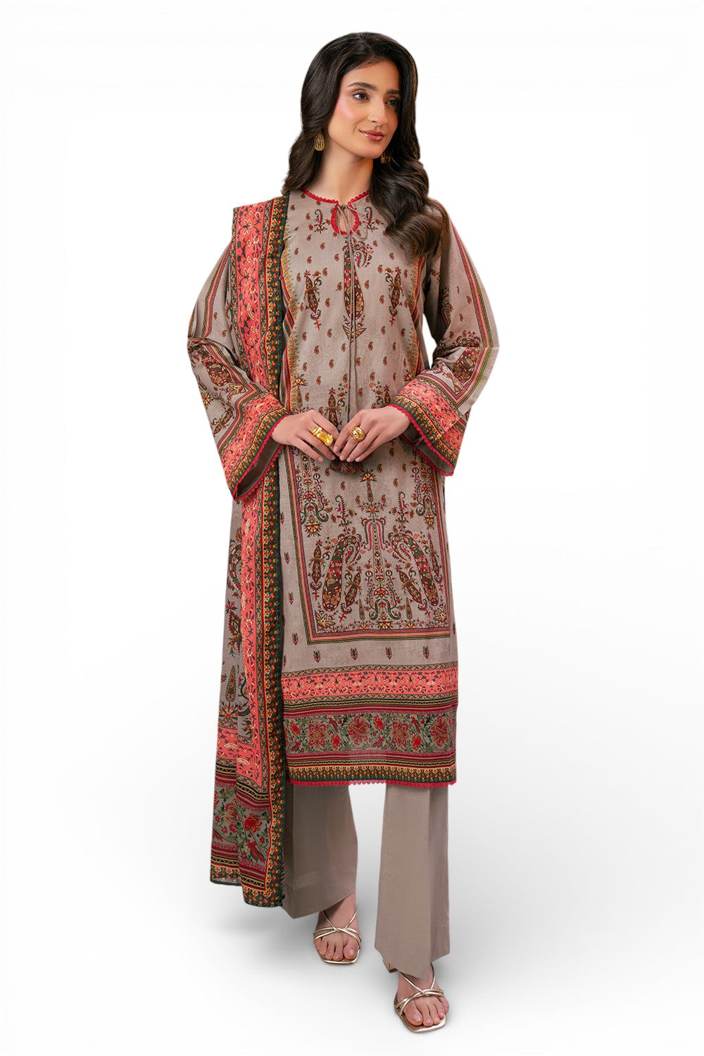 3 Piece Printed Cross Hatch Suit with Lawn Dupatta CH-62002