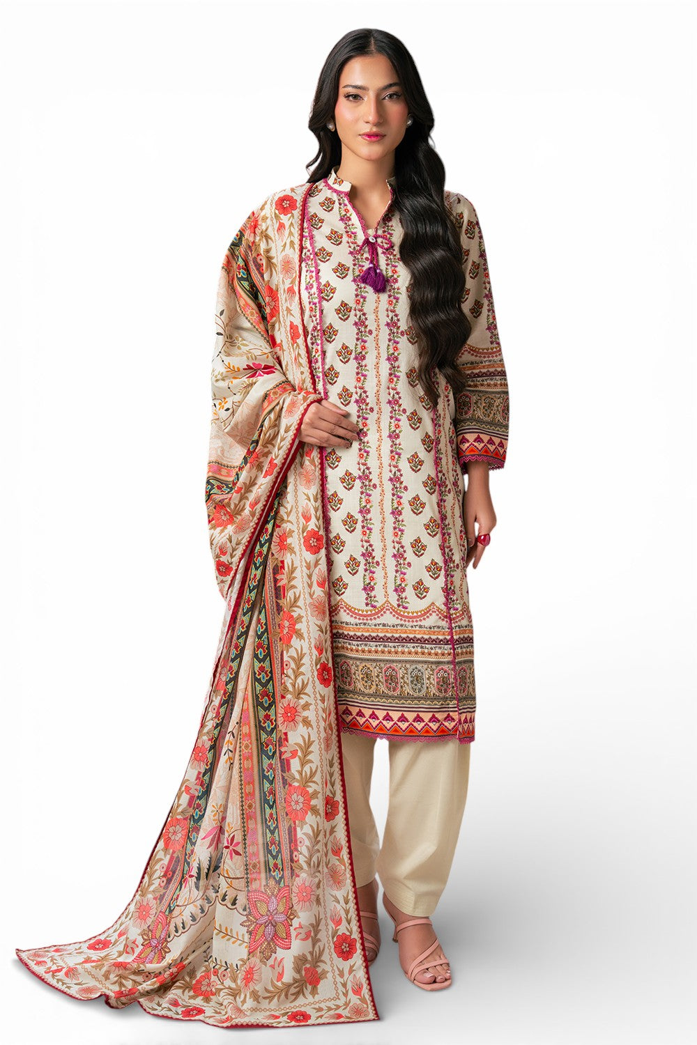 3 Piece Printed Cross Hatch Suit with Lawn Dupatta CH-62007