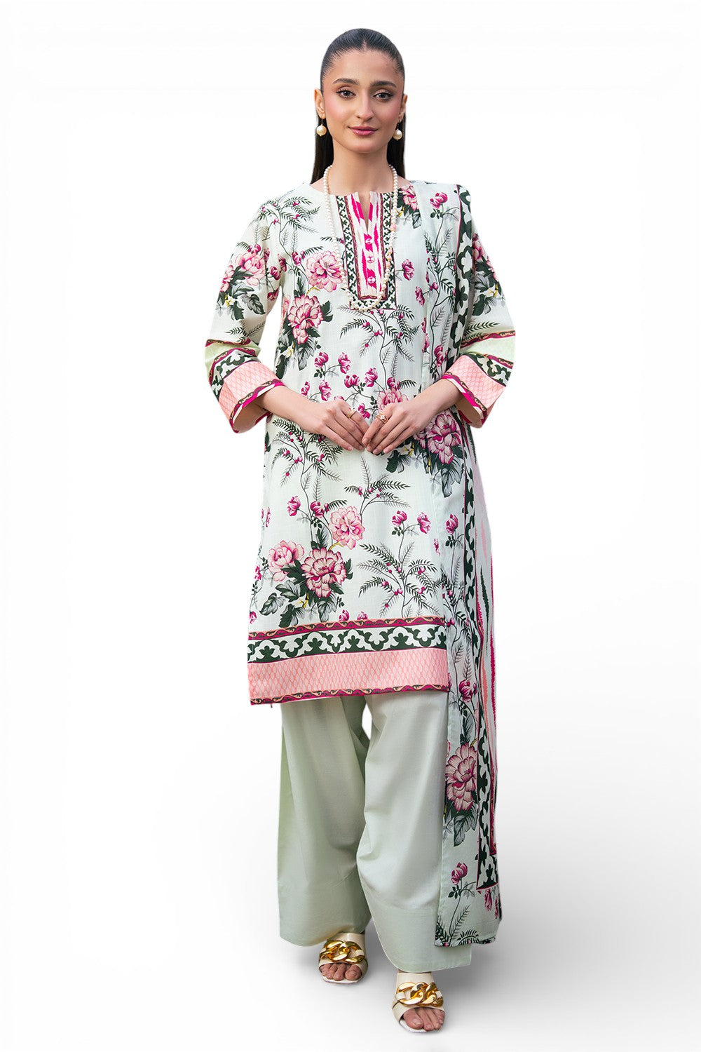 3 Piece Printed Cross Hatch Suit with Lawn Dupatta CH-62010