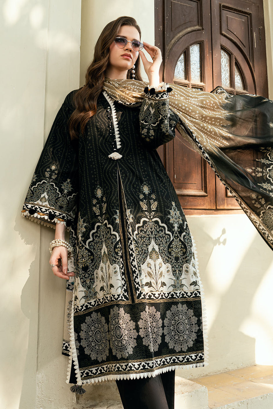 3 Piece Printed Cross Hatch Suit