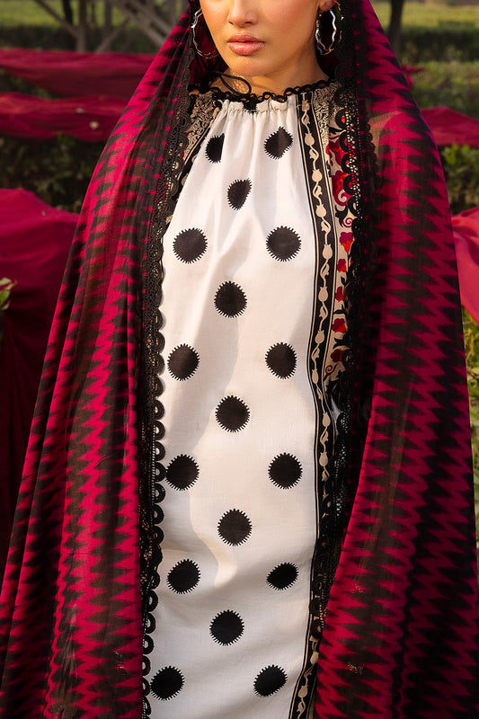 3 Piece Printed Lawn Suit with Crochet Lace CL-52440