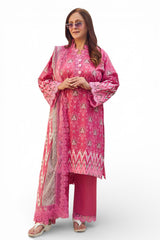 3 Piece Printed Lawn Suit with Dupatta CL-52663 A