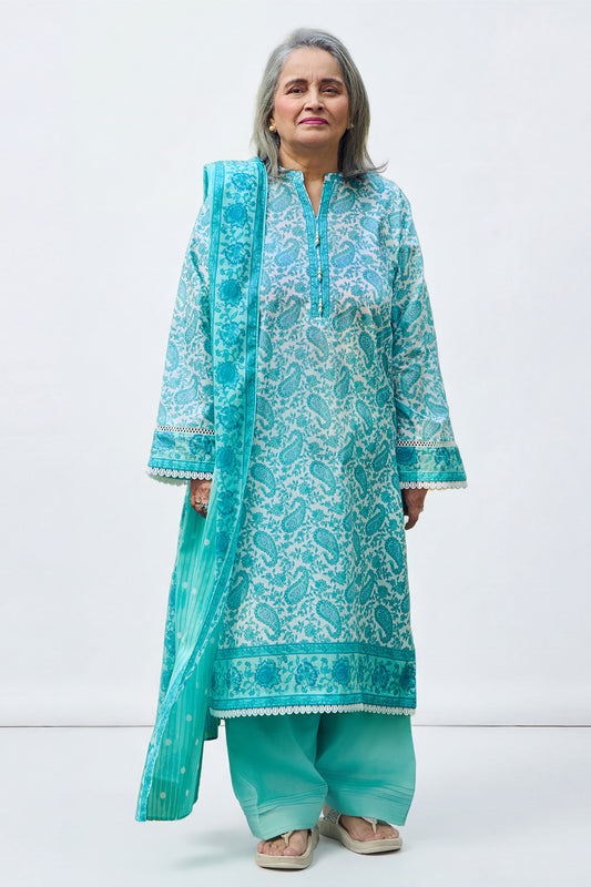 3 Piece Printed Lawn Suit with Dupatta CL-52704 A