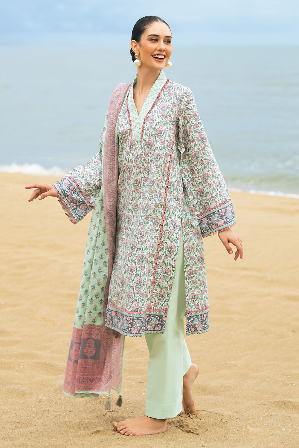 3 Piece Printed Lawn Suit with Dupatta CL-52706 A