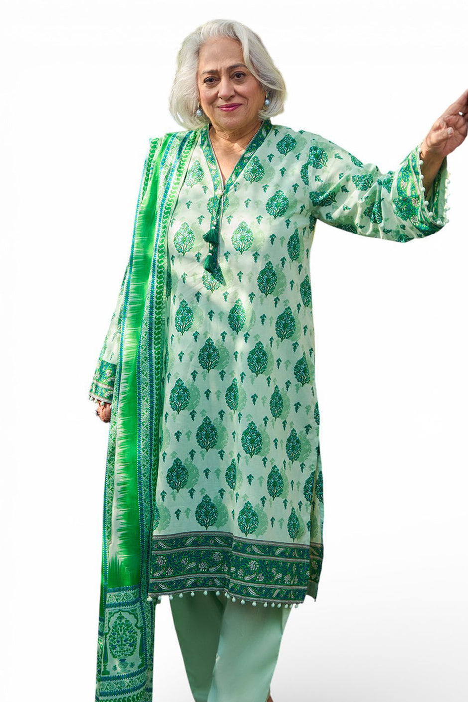 3 Piece Printed Lawn Suit with Dupatta