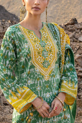 3 Piece Lacquer Printed Lawn Suit with Lacquer Printed Lawn Dupatta and Dyed Trouser CL-62022 B