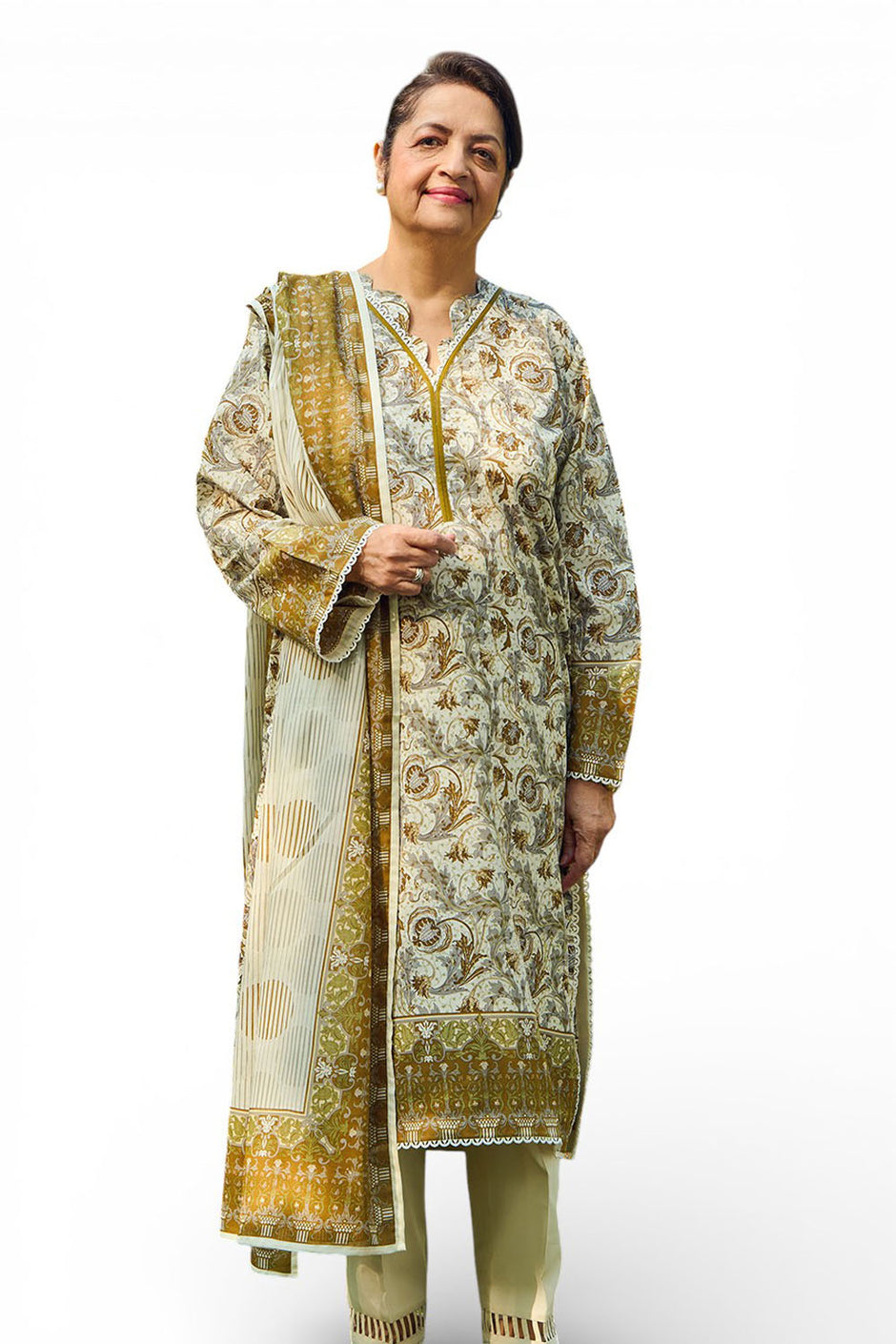 3 Piece Printed Lawn Suit with Dupatta
