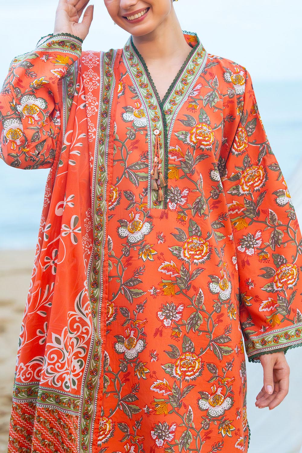 3 Piece Printed Lawn Suit with Dupatta CL-62064 B