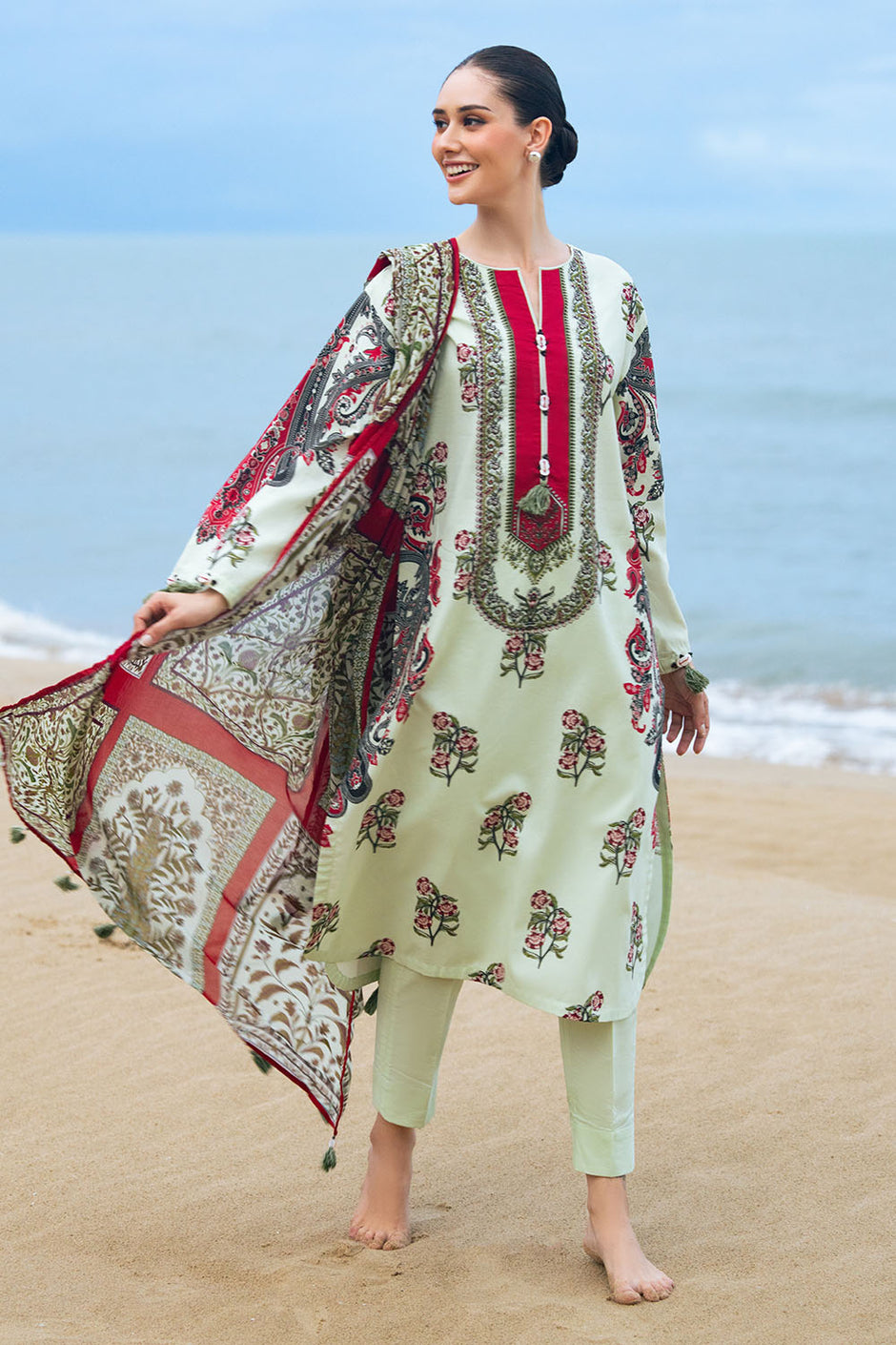 3 Piece Printed Lawn Suit with Dupatta