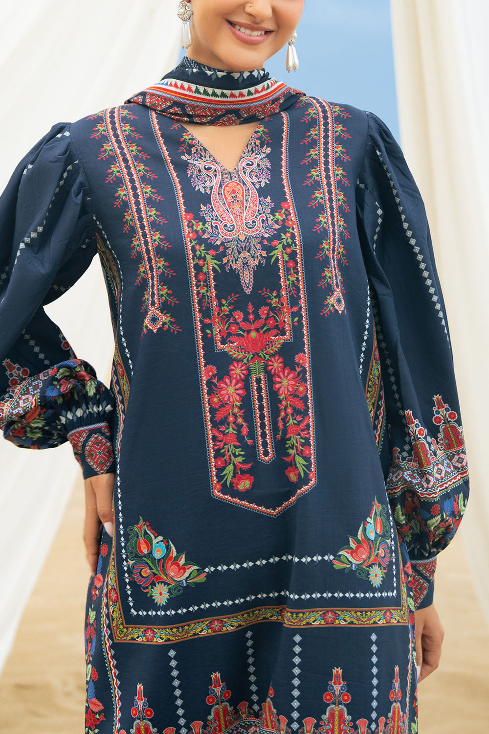 3 Piece Printed Lawn Suit with Dupatta CL-62070 B