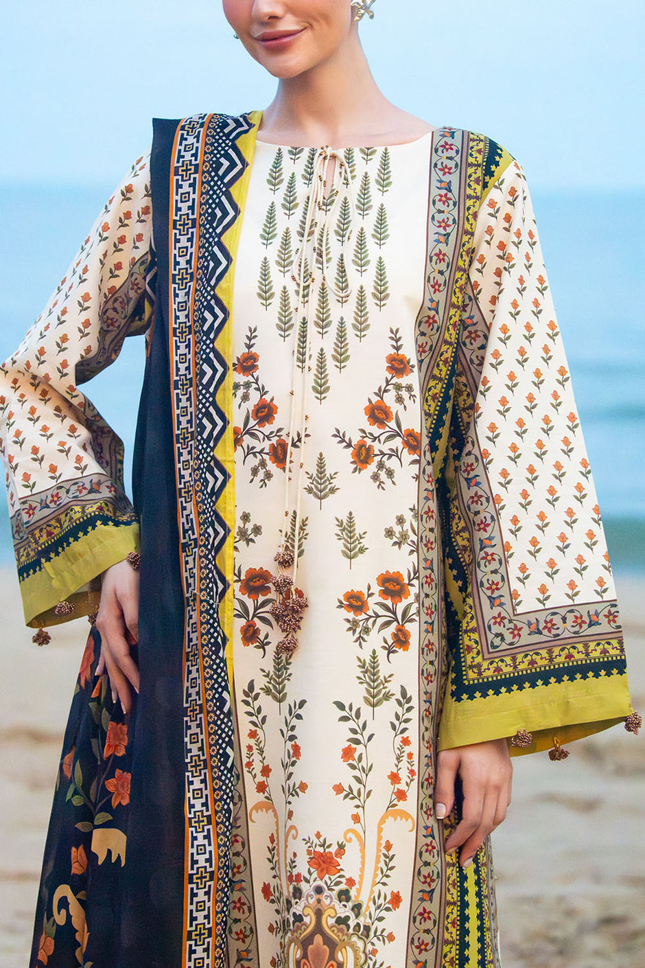 3 Piece Printed Lawn Suit CL-62072 A