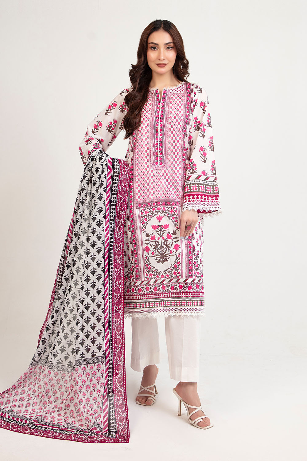3 Piece Printed Lawn Suit with Dupatta CL-62075 A