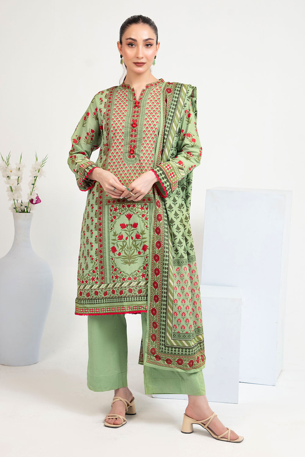3 Piece Printed Lawn Suit with Dupatta CL-62075 B