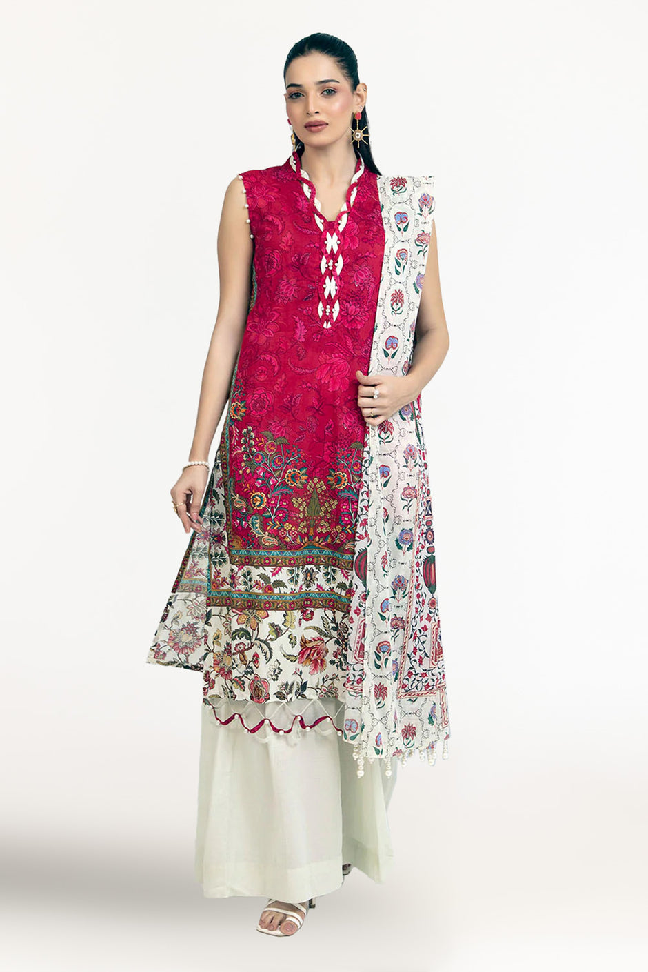 3 Piece Printed Lawn Suit CL-62077 A