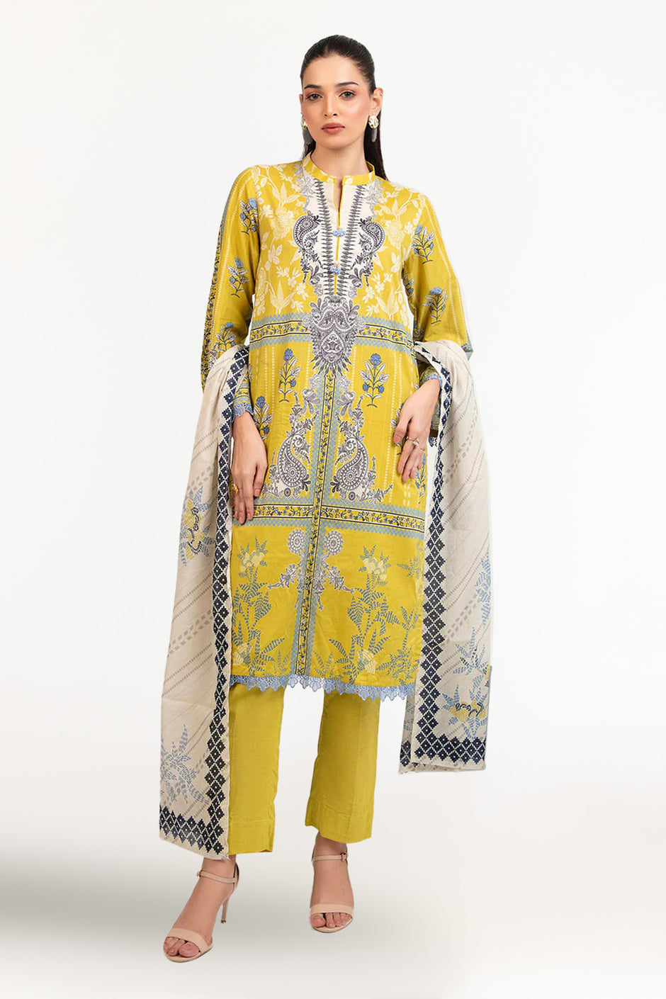 3 Piece Printed Lawn Suit CL-62078 B