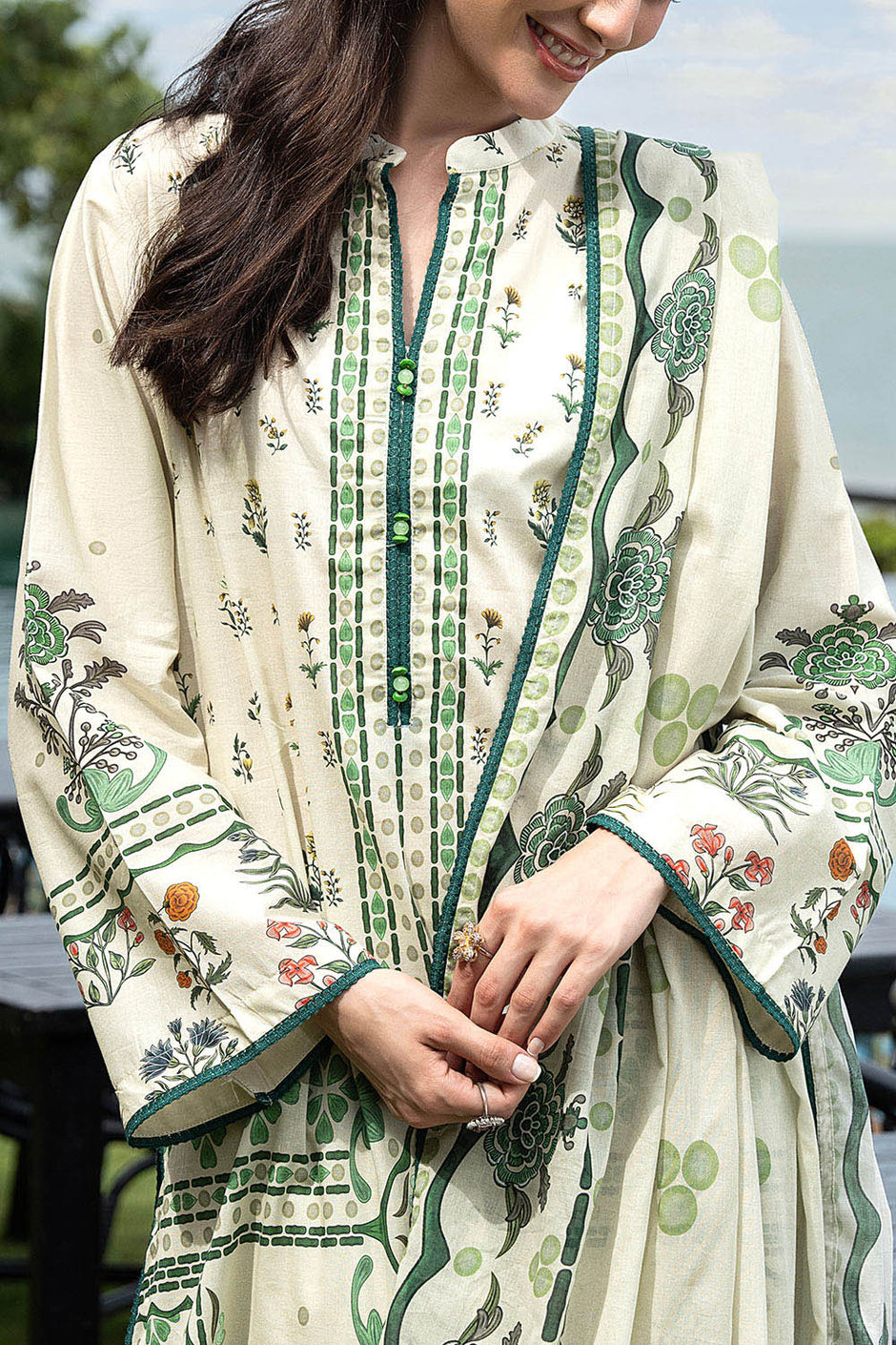 3 Piece Printed Lawn Suit CL-62079 B