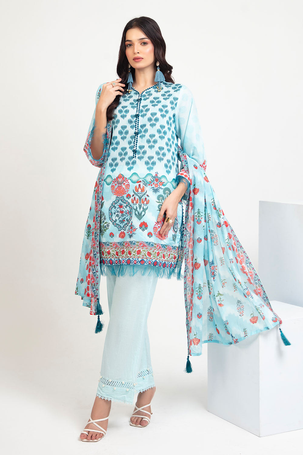 3 Piece Printed Lawn Suit CL-62080 B