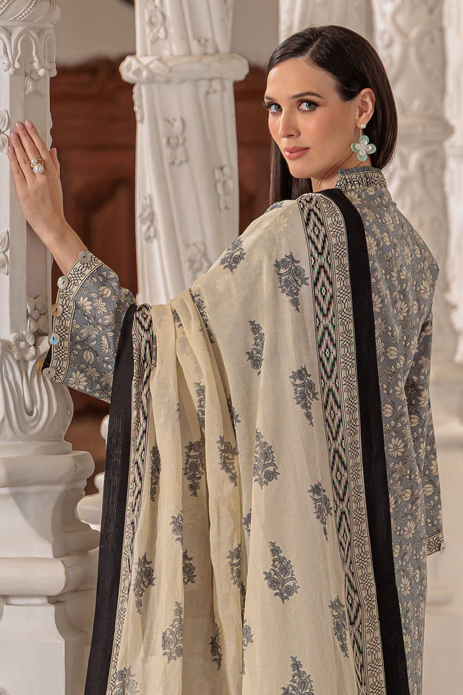 3 Piece Printed Lawn Suit and Dyed Trouser