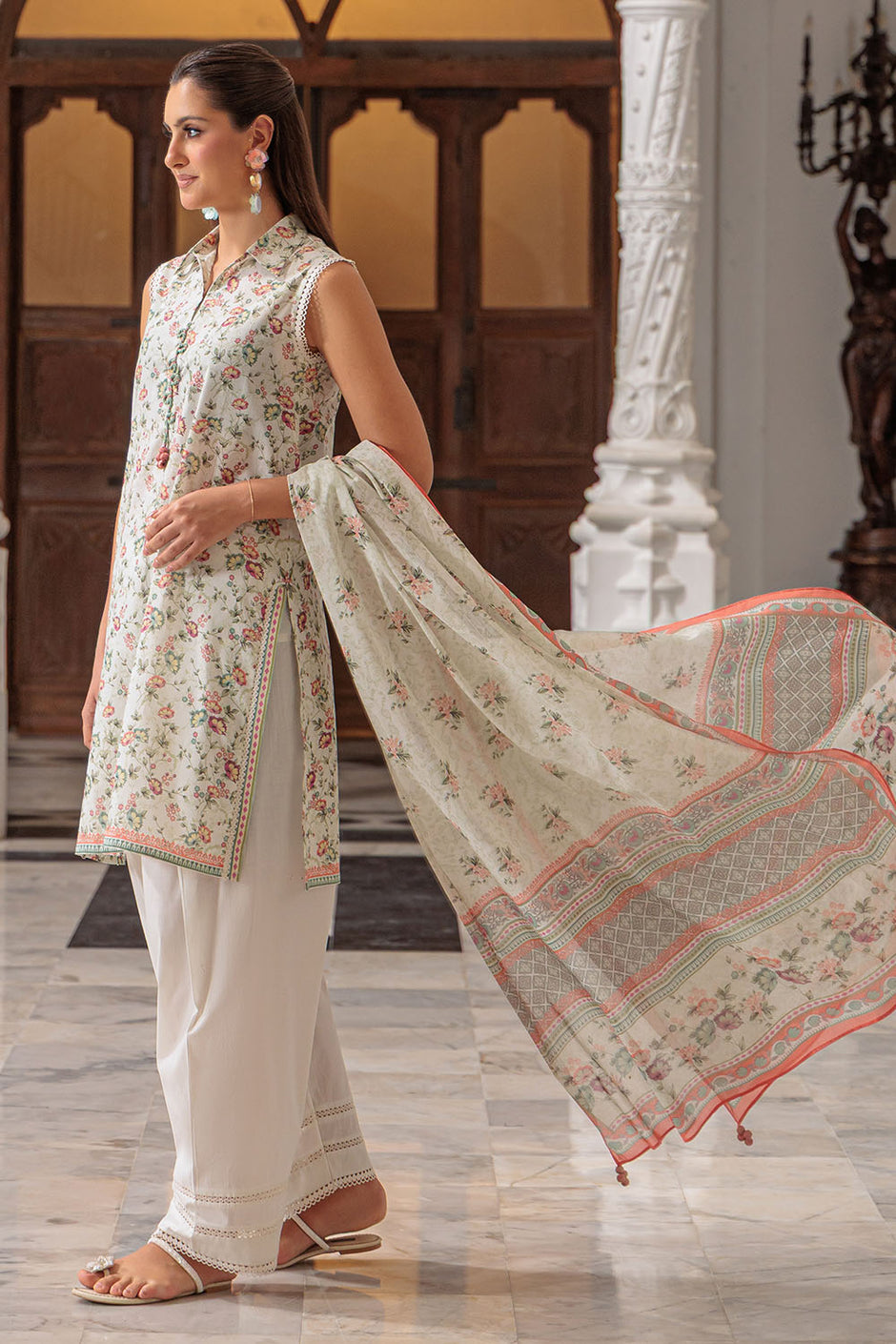 3 Piece Printed Lawn Suit and Dyed Trouser