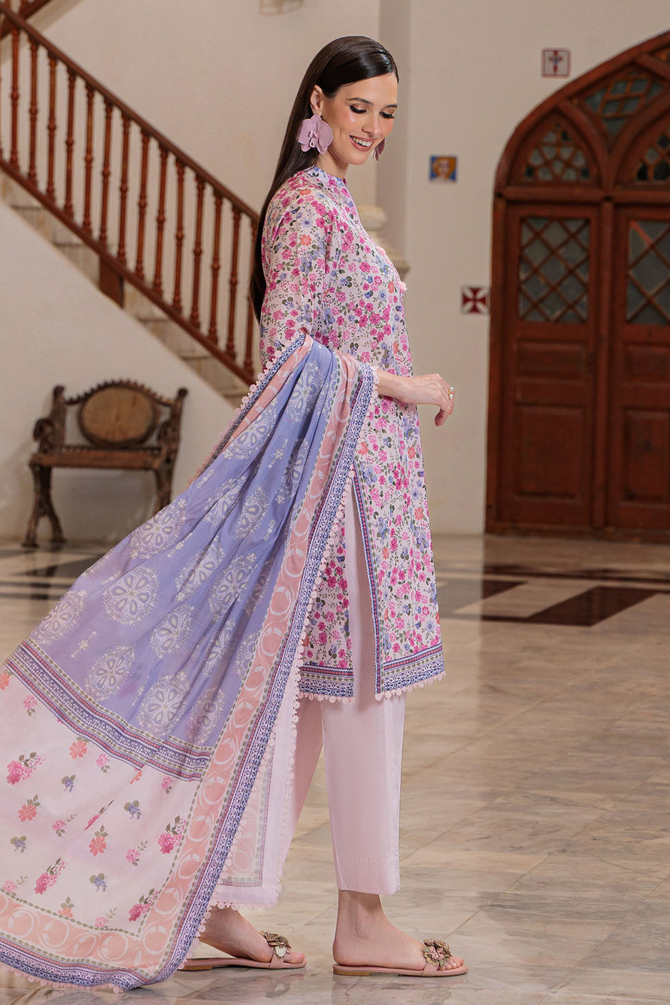 3 Piece Printed Lawn Suit and Dyed Trouser