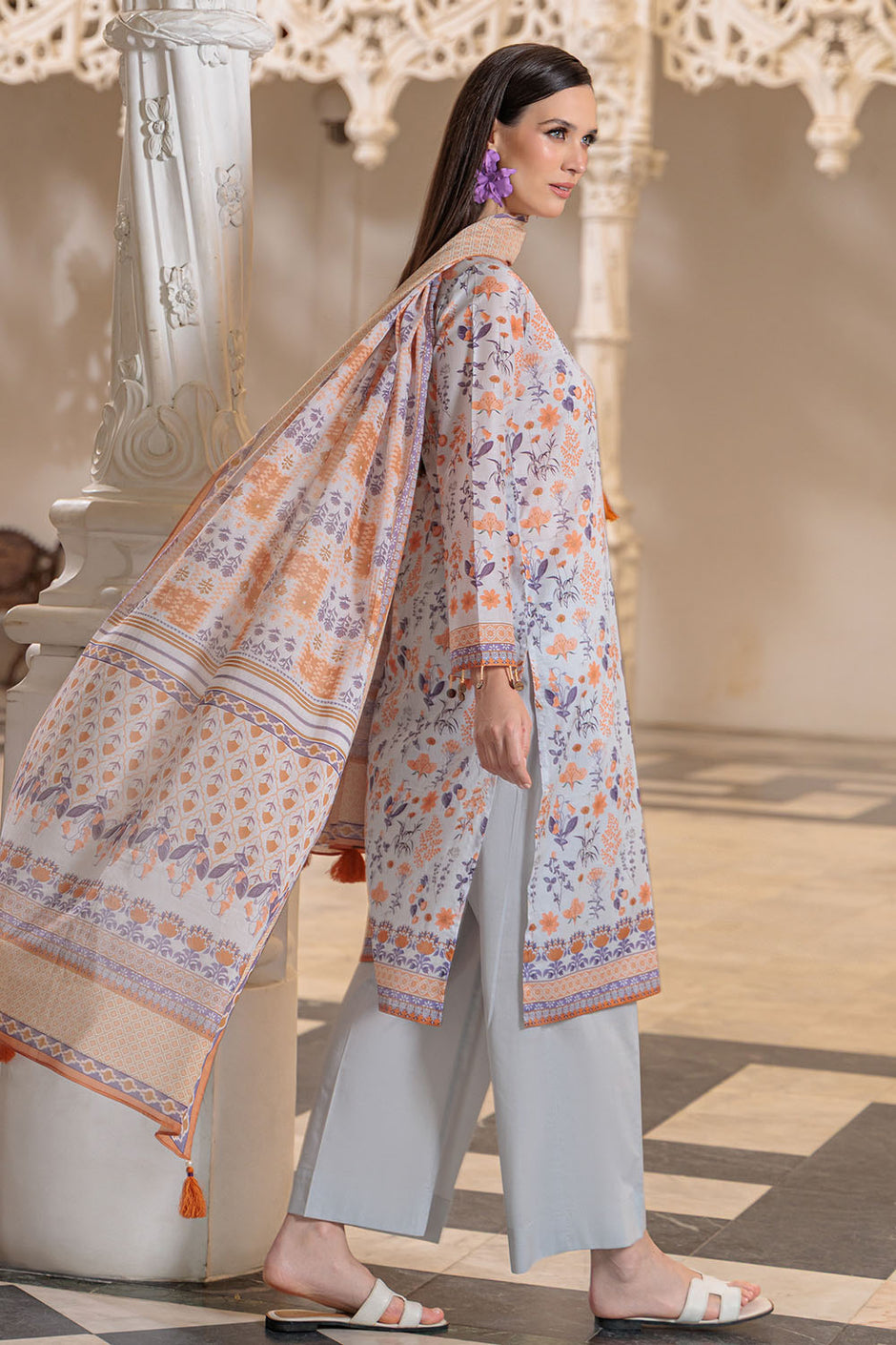 3 Piece Printed Lawn Suit and Dyed Trouser
