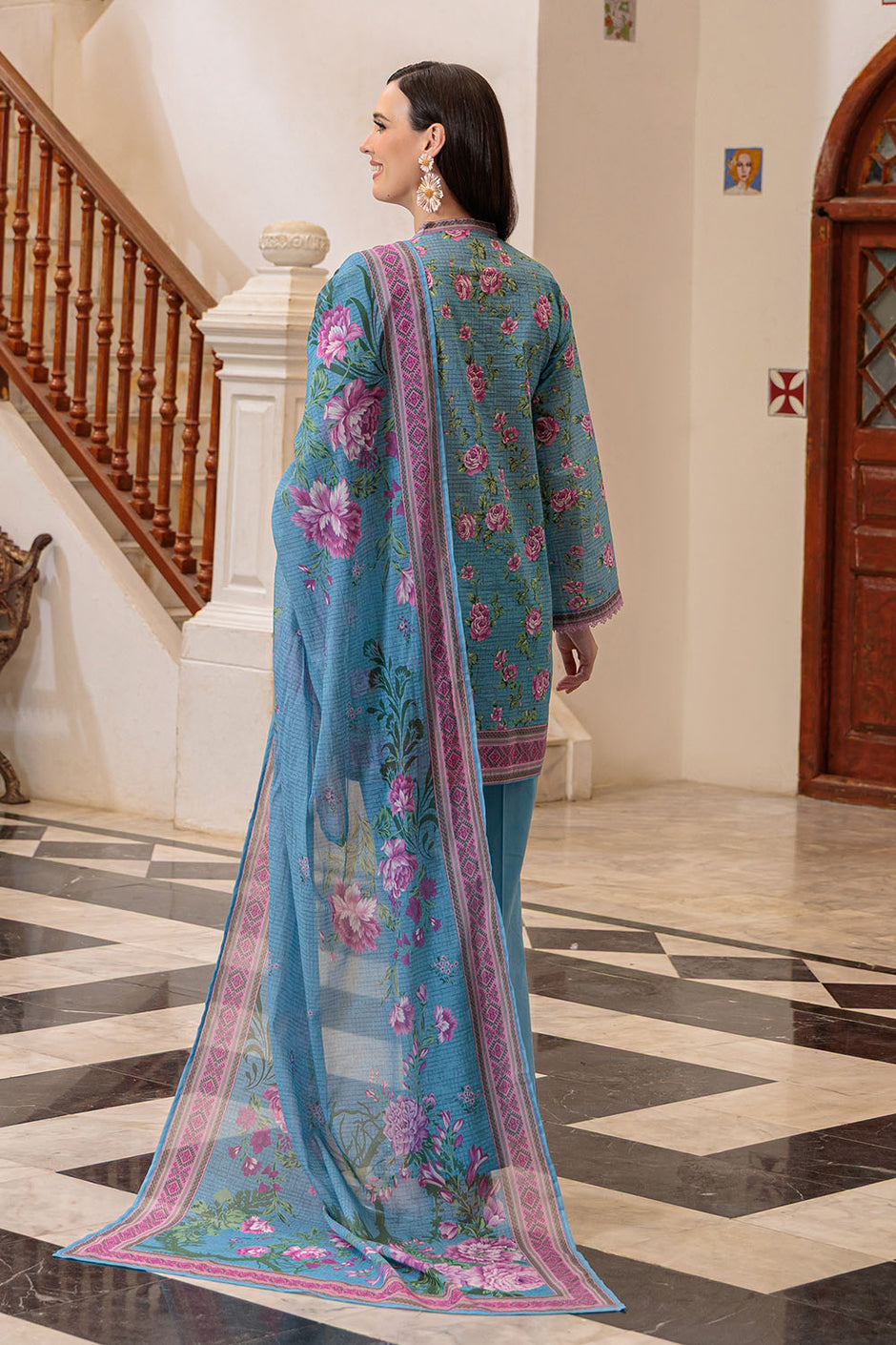 3 Piece Printed Lawn Suit and Dyed Trouser