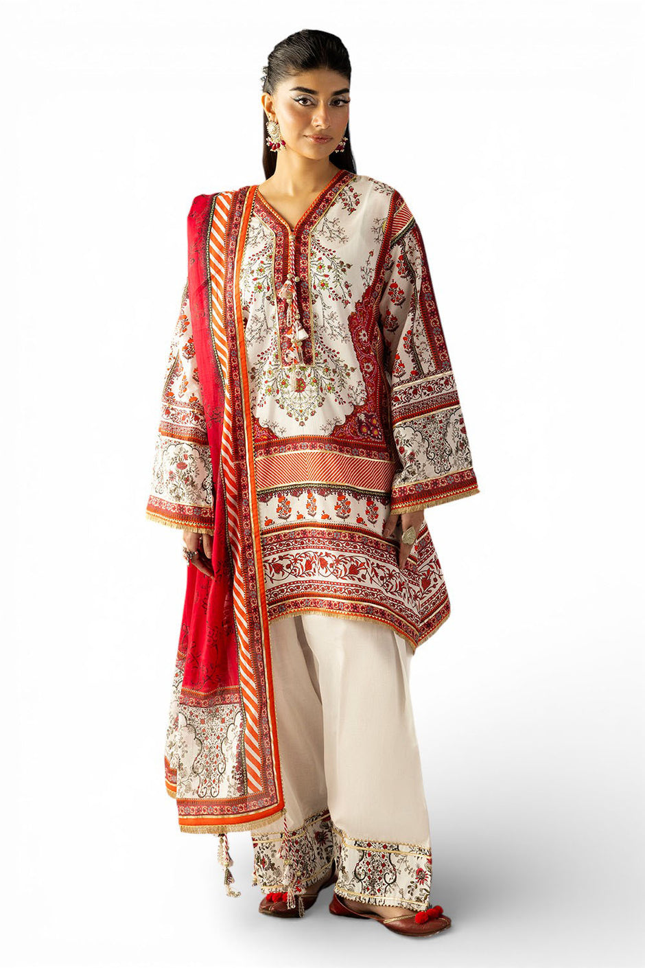 3 Piece Printed Lawn Suit with Dupatta