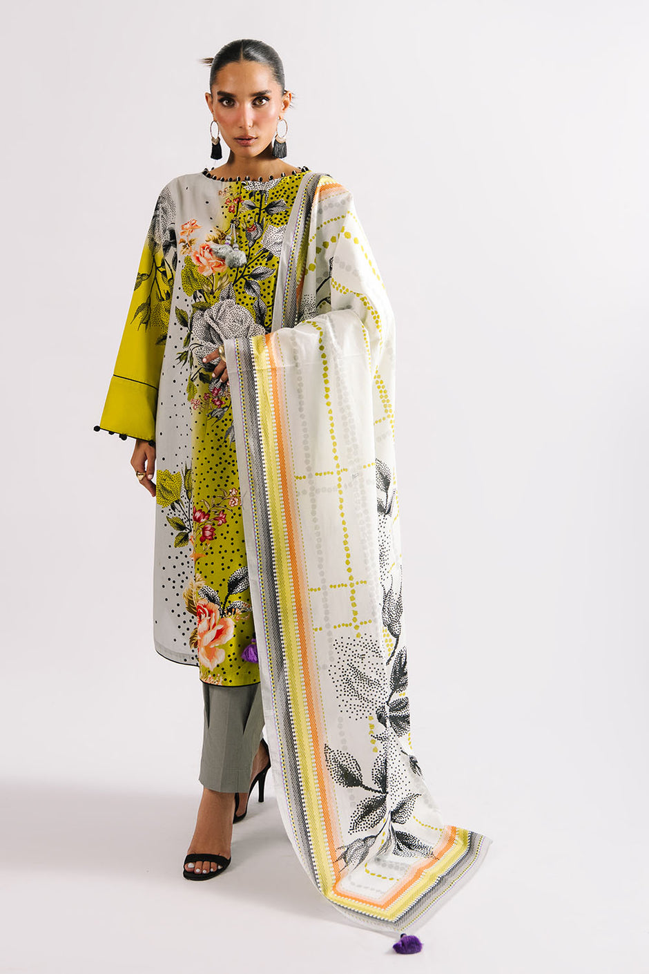 3 Piece Printed Lawn Suit with Dupatta