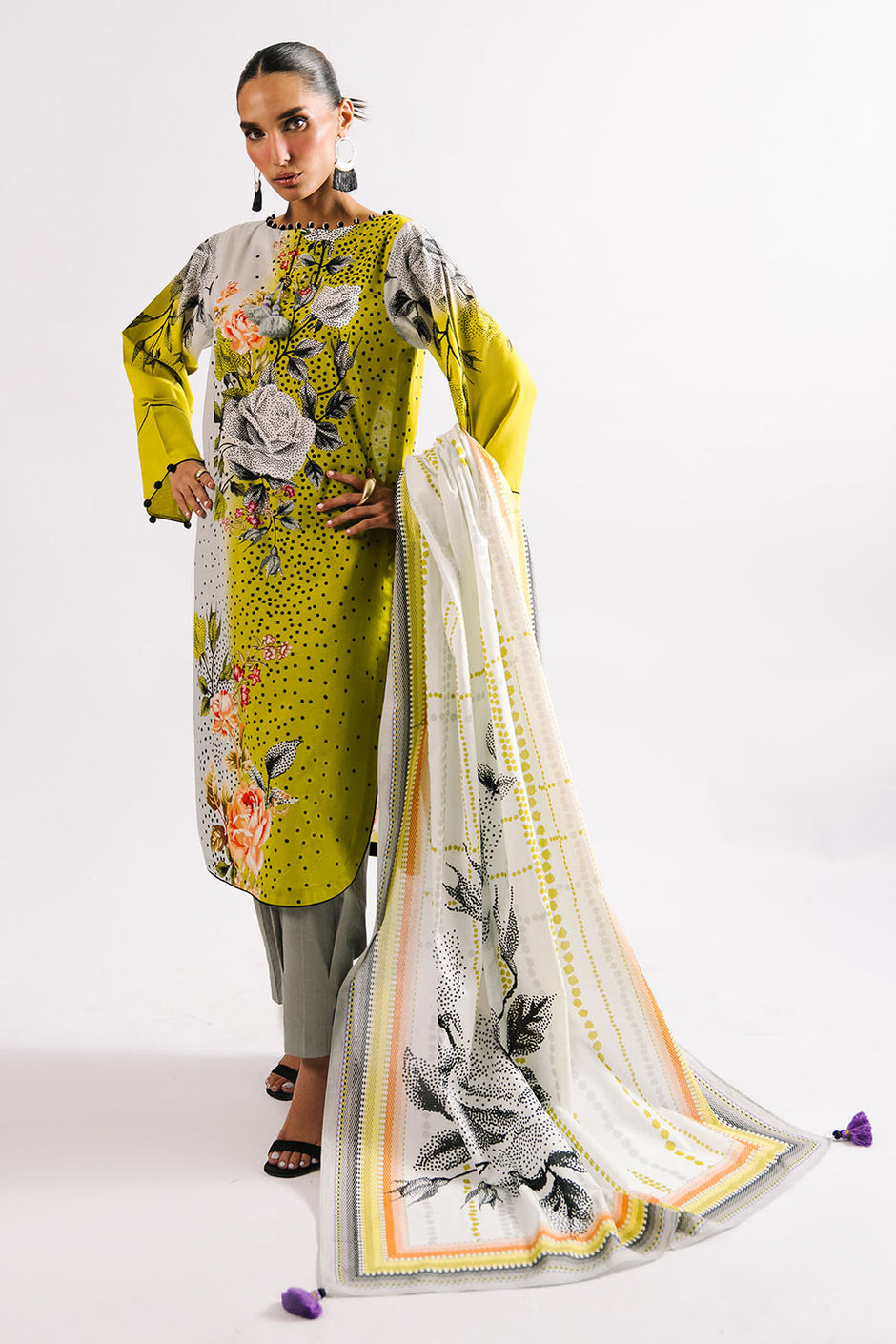 3 Piece Printed Lawn Suit with Dupatta