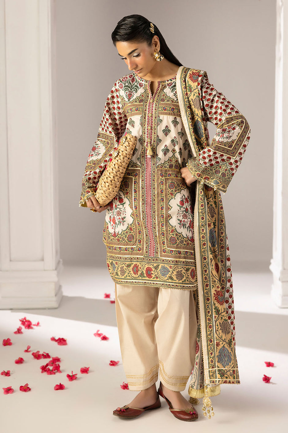 3 Piece Printed Lawn Suit with Dupatta