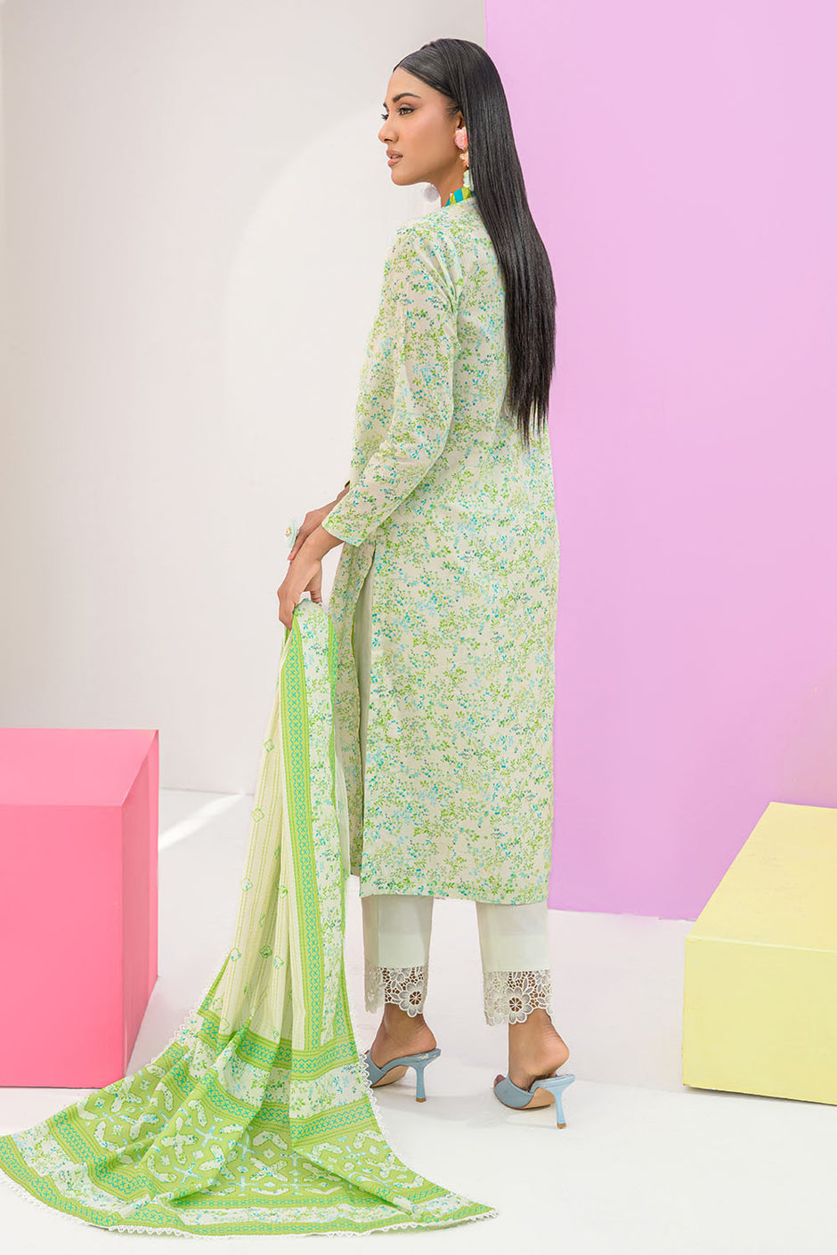 3 Piece Printed Lawn Suit and Dyed Trouser