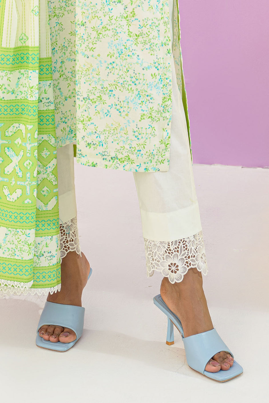 3 Piece Printed Lawn Suit and Dyed Trouser