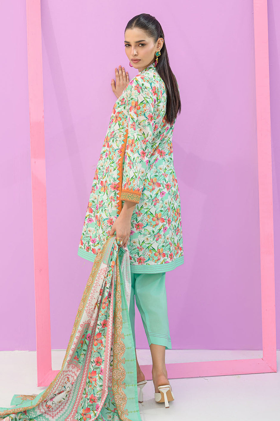 3 Piece Printed Lawn Suit and Dyed Trouser