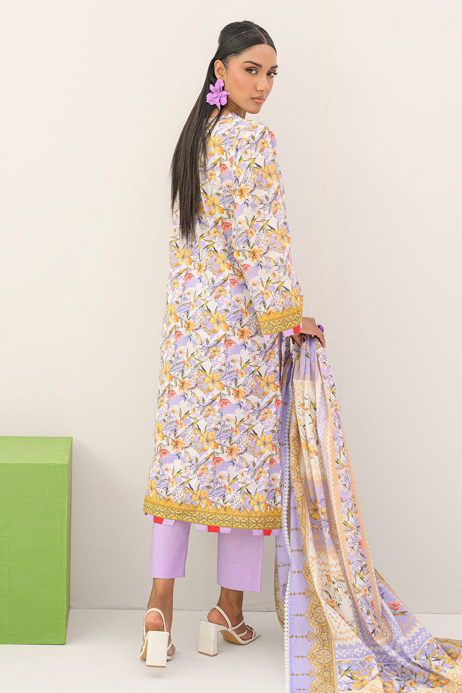 3 Piece Printed Lawn Suit and Dyed Trouser