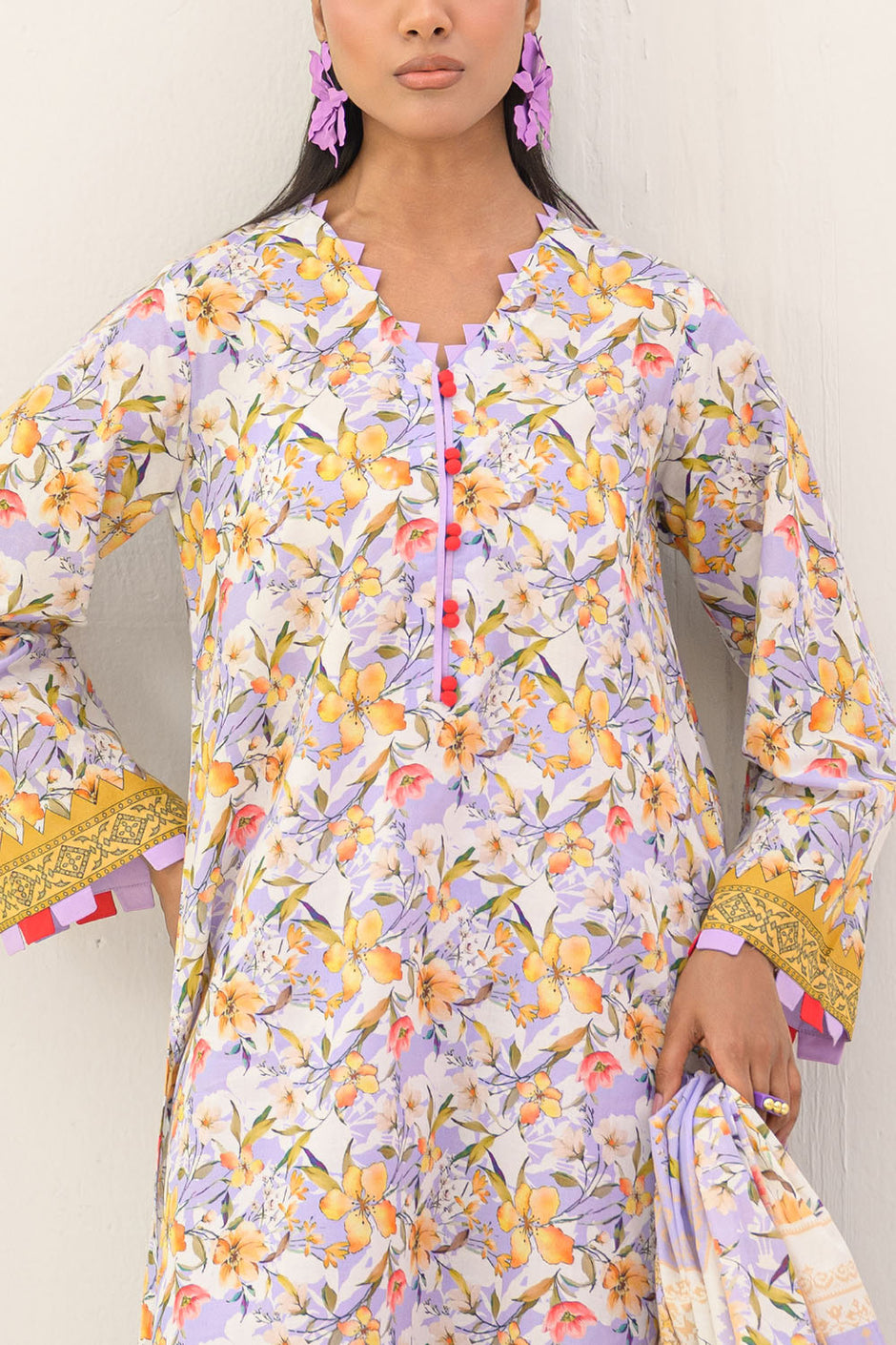 3 Piece Printed Lawn Suit and Dyed Trouser