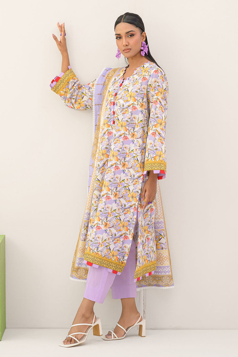 3 Piece Printed Lawn Suit and Dyed Trouser