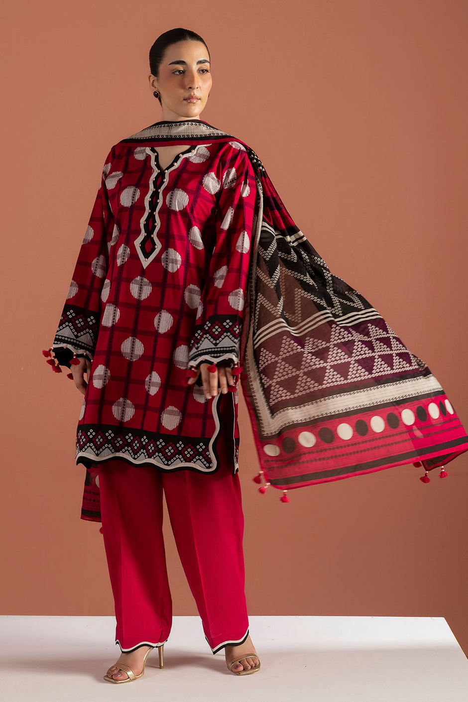 3 Piece Printed Lawn Suit with Dupatta