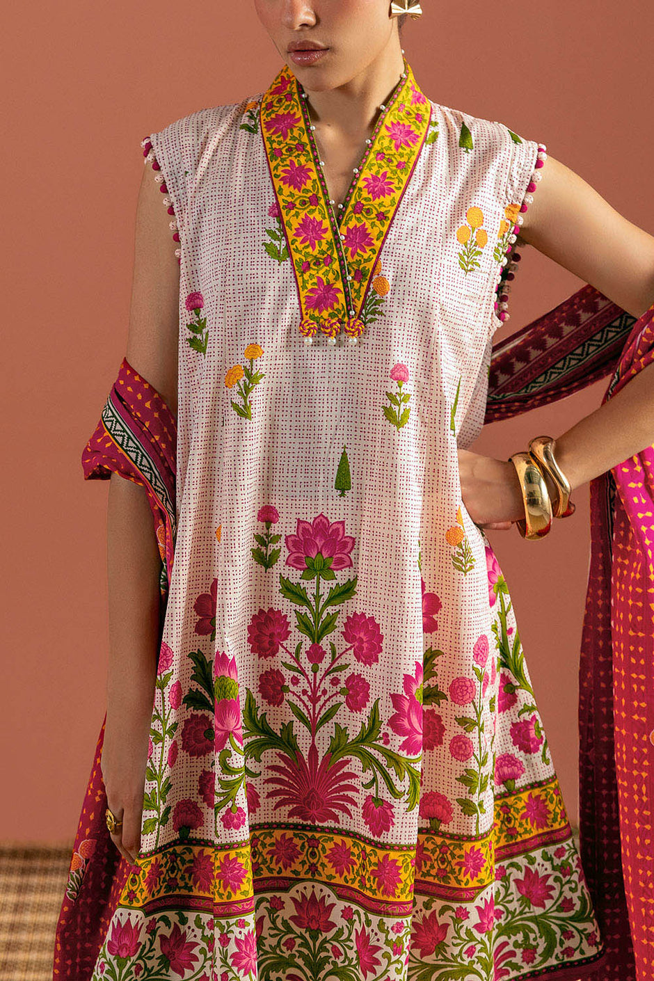 3 Piece Printed Lawn Suit with Dupatta