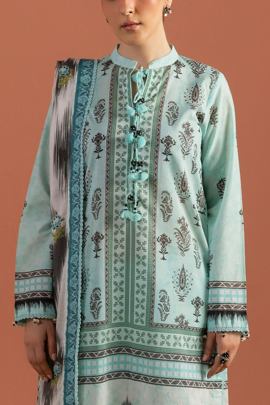 3 Piece Printed Lawn Suit with Dupatta