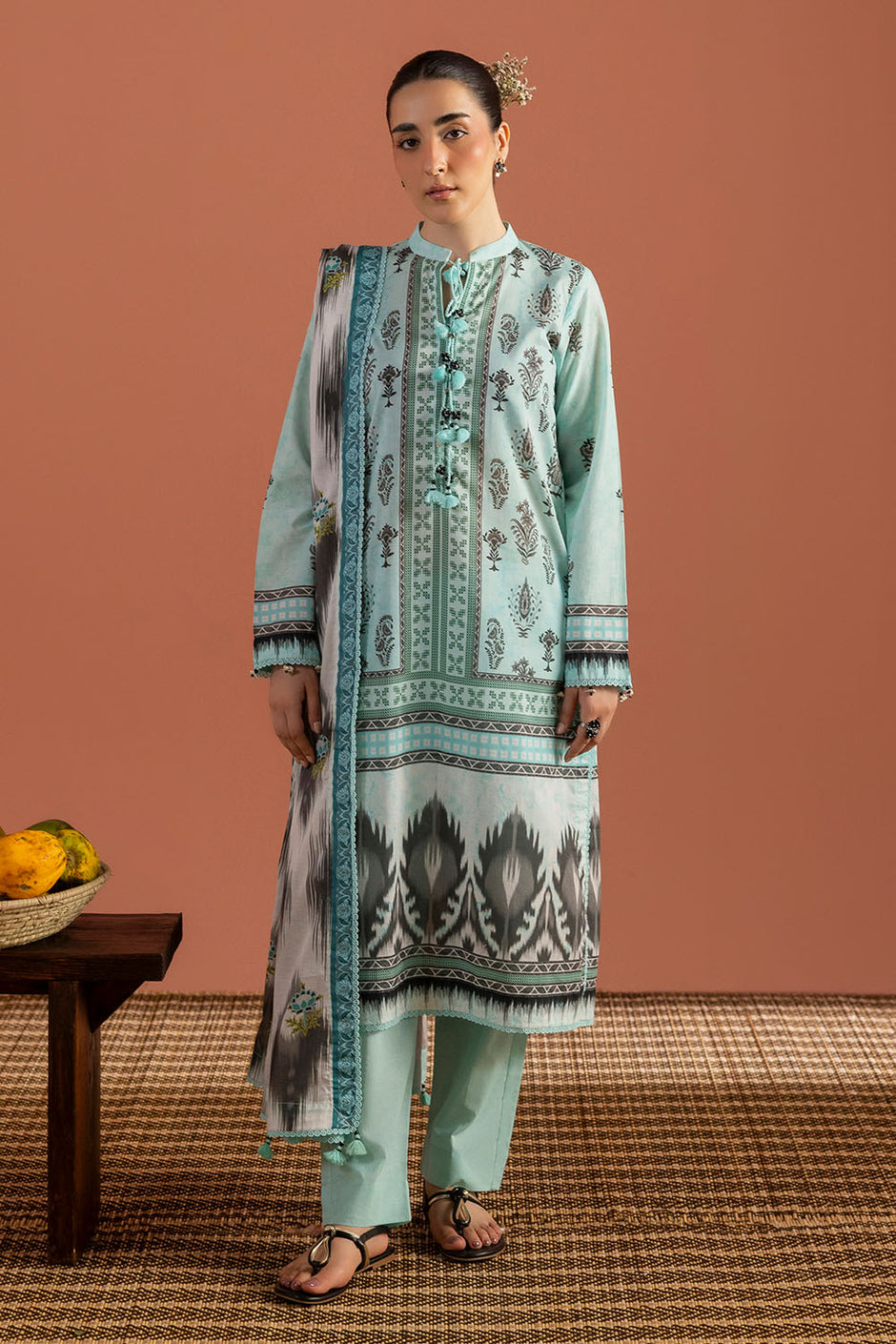 3 Piece Printed Lawn Suit with Dupatta