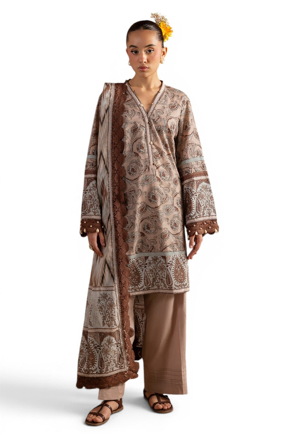 3 Piece Printed Lawn Suit with Dupatta