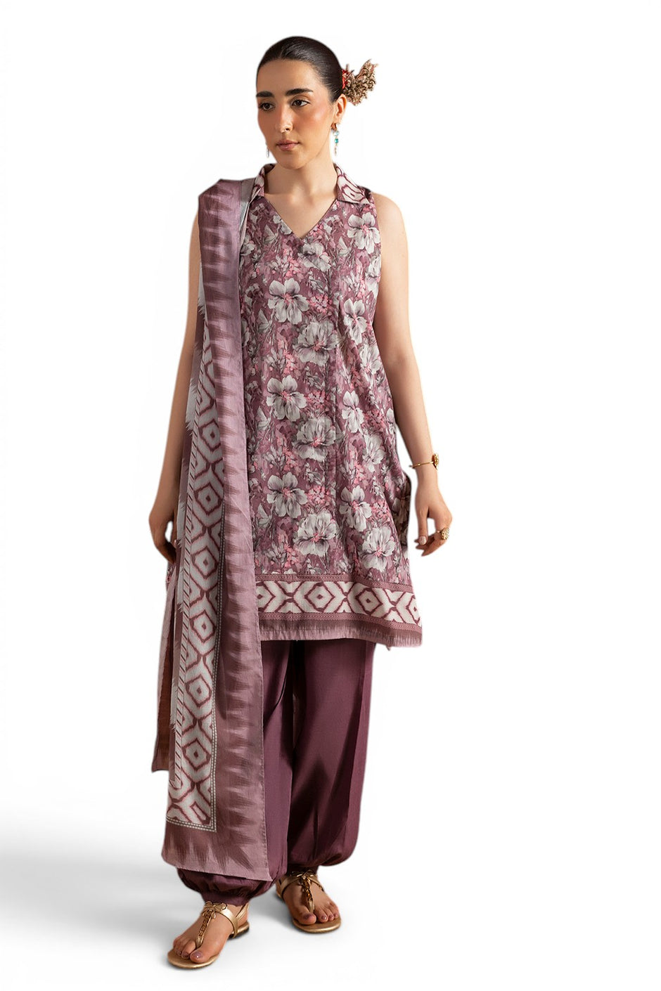 3 Piece Printed Lawn Suit with Dupatta
