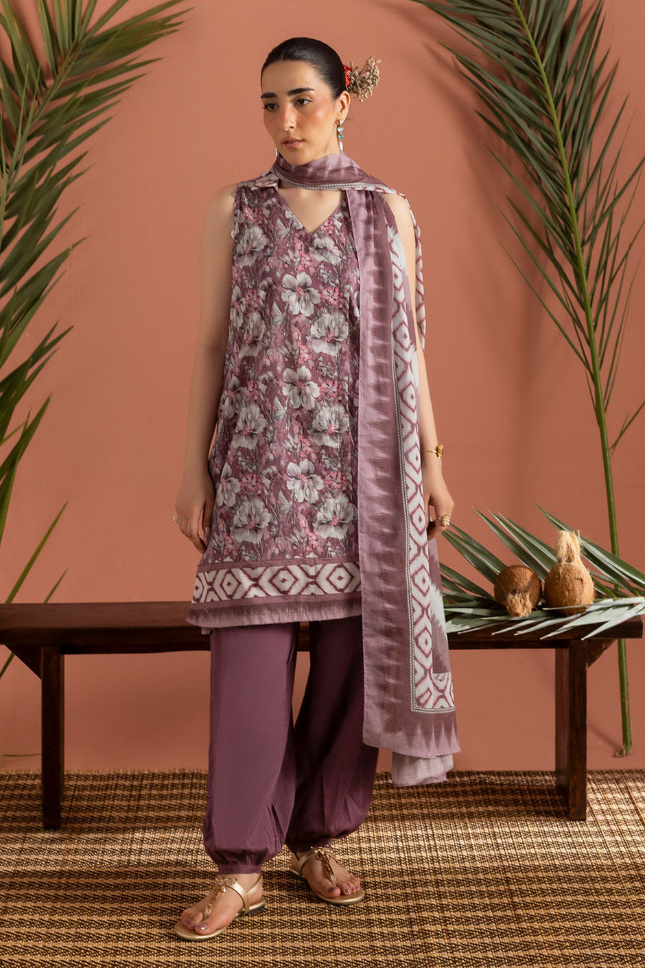 3 Piece Printed Lawn Suit with Dupatta