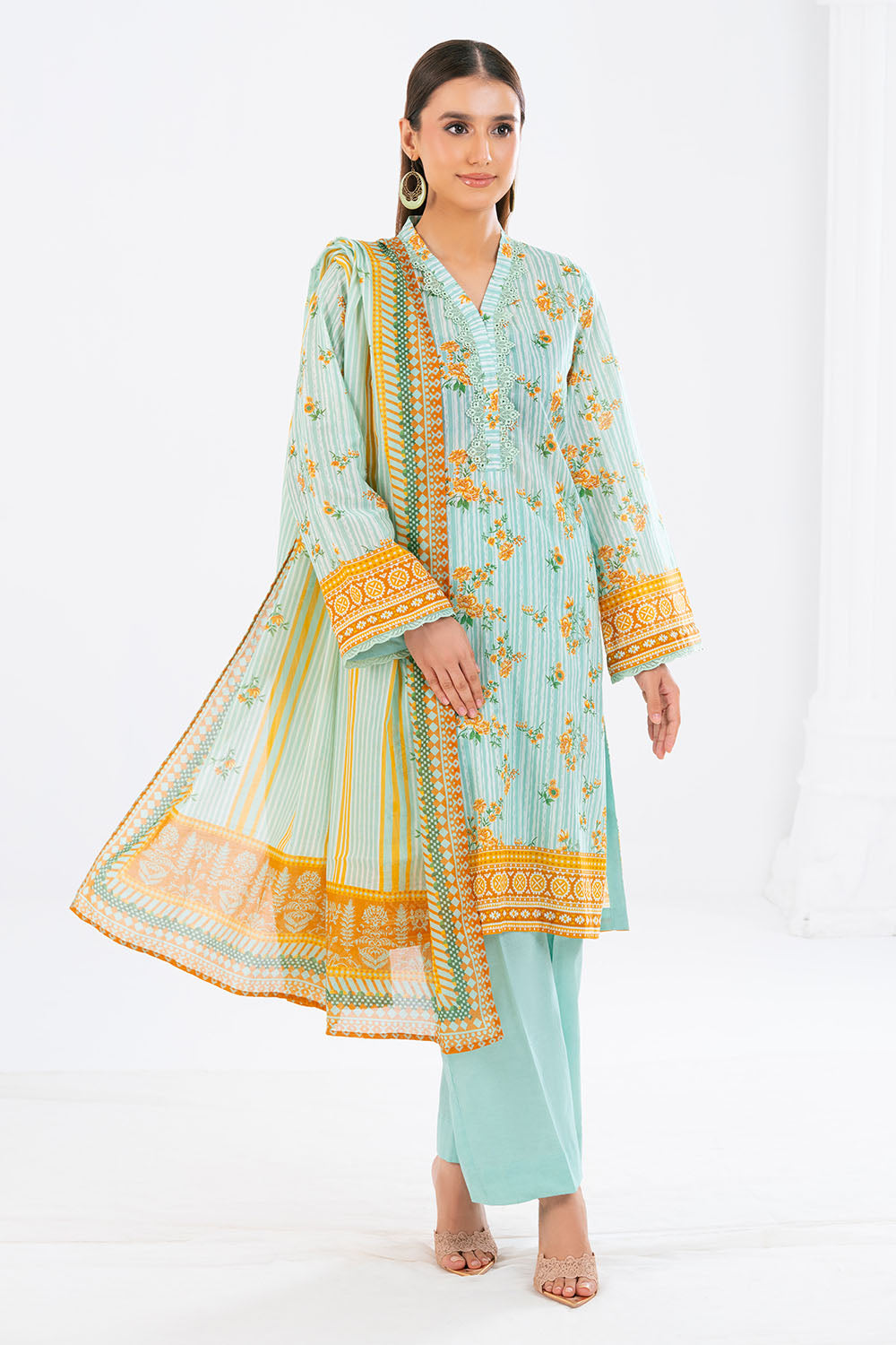 3 Piece Printed Lawn Suit with Dupatta CLP-52227