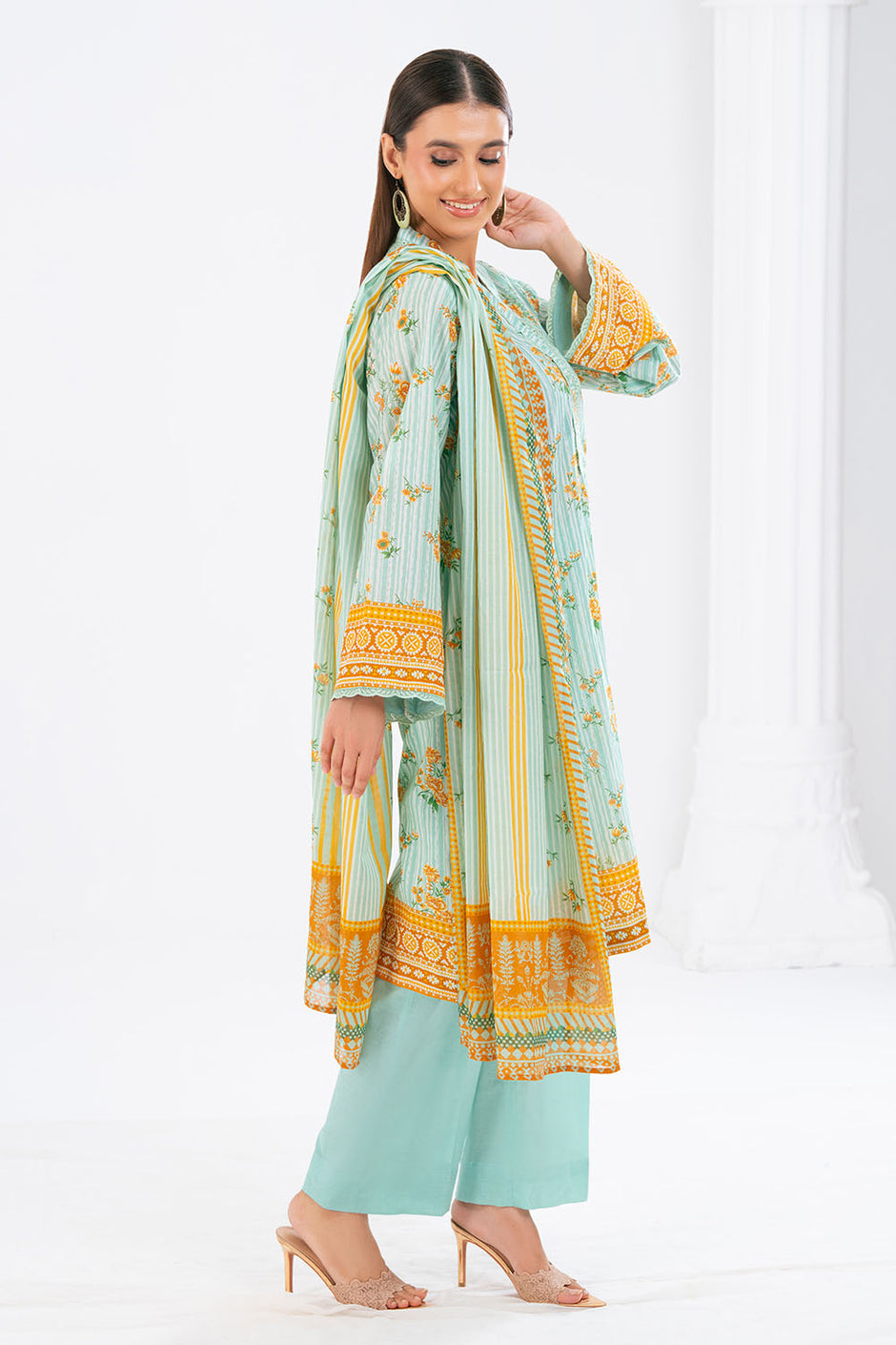 3 Piece Printed Lawn Suit with Dupatta