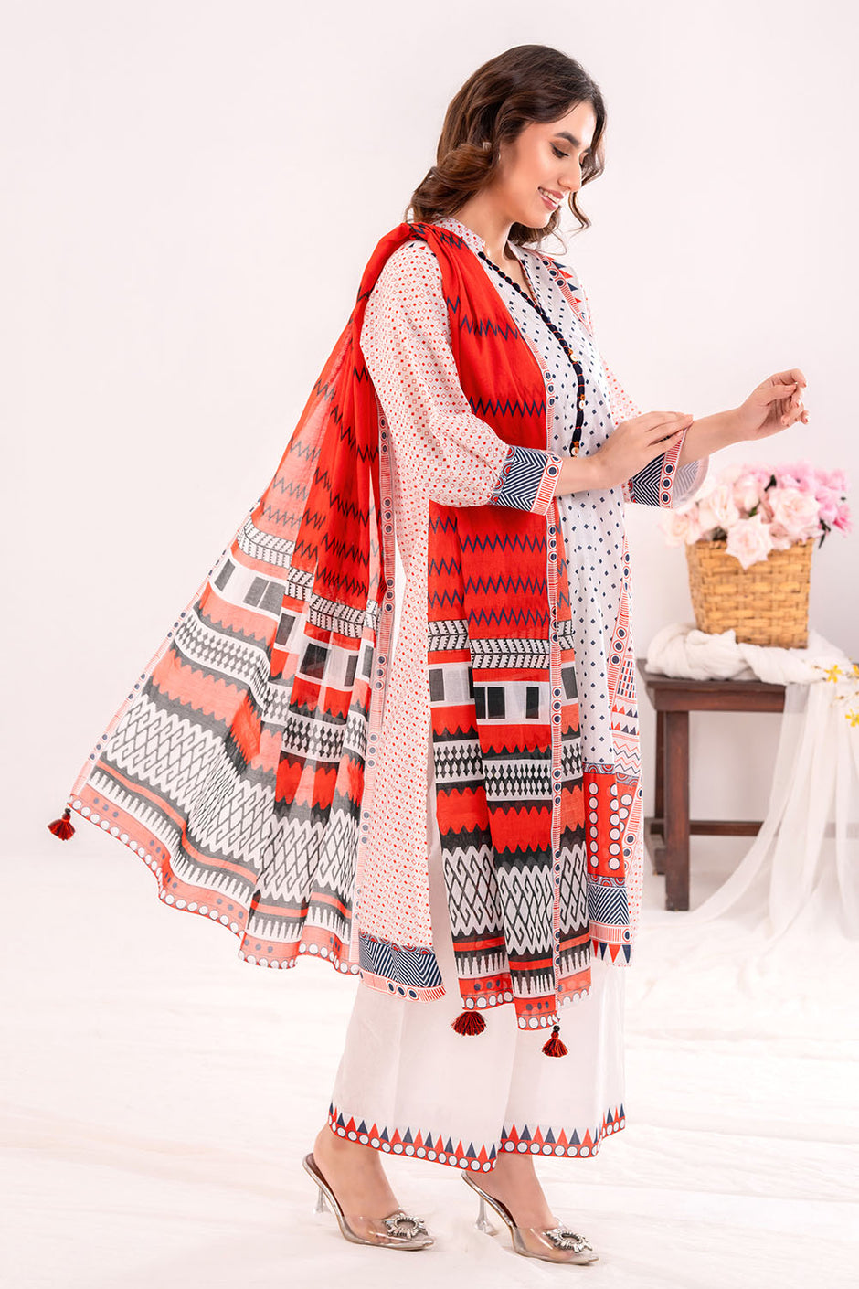 3 Piece Printed Lawn Suit with Dupatta