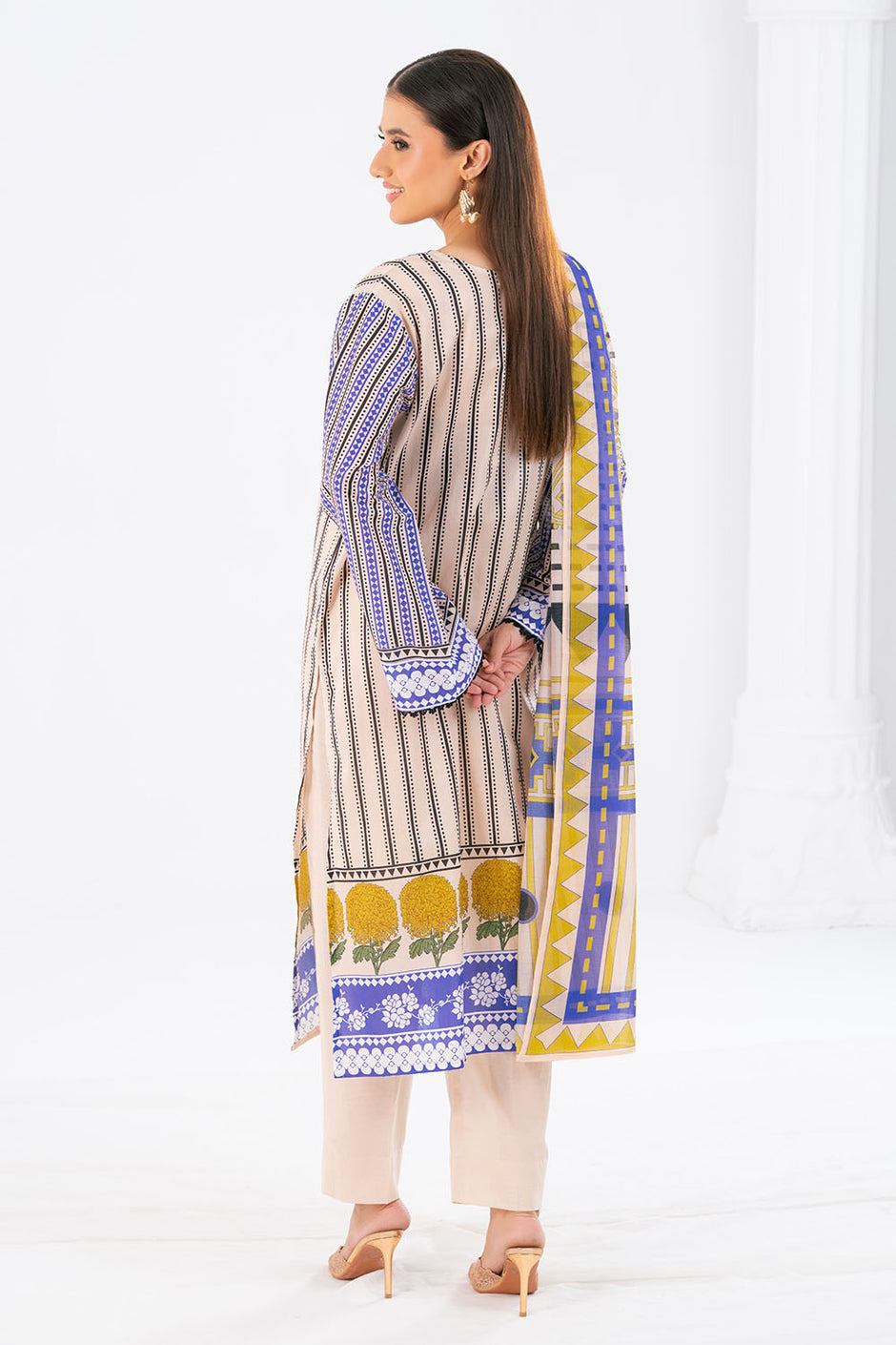 3 Piece Printed Lawn Suit with Dupatta