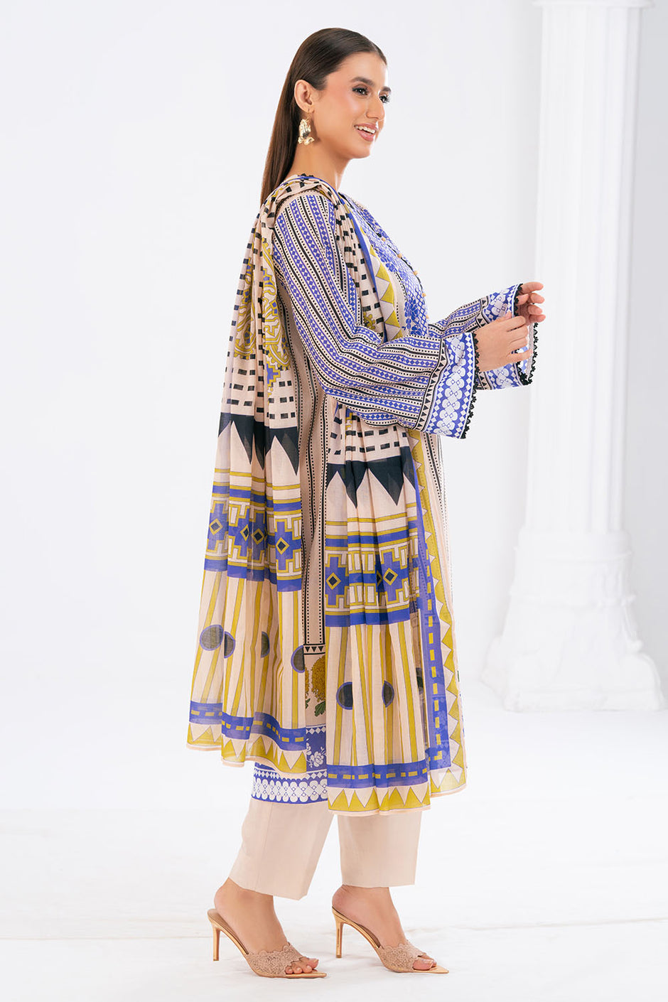 3 Piece Printed Lawn Suit with Dupatta